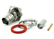 2pcs RF Connector BNC Female Jack Crimp Bulkhead Rear Mount RG58 LMR195