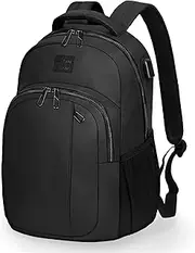 HoLaine 15.6 Travel Laptop Backpack with USB Charging Port, Men Man Women Back Pack,Work,Casual College,High Schol Book Bag for Teens Lightweight Waterproof Casual Notebook Bag