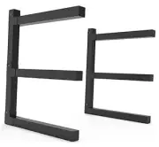 Lumber Storage Metal Rack, 3-Level Wall-Mounted Organizer and Wood Rack, 1 PACK
