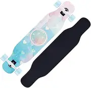 Sports Longboard Skateboard, 42" A-Level 7-Layer Maple Wood Four-Wheel Double-tilt Favorite Pattern Dance Board Suitable for Adults Young People