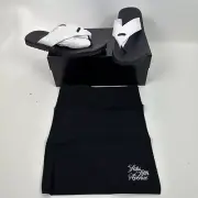 Saks Fifth Avenue thong sandals flip-flops Benson men’s size 10 white black