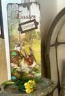 NEW! Primitives By Kathy Wood Slat Sign Easter Greetings!