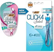 BIC Soleil Bella Click Women's 4-Blade Disposable Razor, 1 Handle and 4 Cartridges