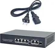 6 Port Fast Ethernet 1000Mbps PoE Switch with 2 Uplink Ports, Plug & Play