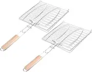 Grill Rack Set Fish Grill Basket Beef Grilling Racks Bbq Clip Mesh for Outdoor Activities