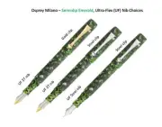 Osprey Milano - Serendip Emerald Fountain Pen with ULTRA-FLEX nib EEF/EF/F/M/B