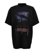 Balenciaga Paris Moon Worn-Out Oversized T-Shirt 4 Black