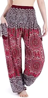 [Lannaclothesdesign] Women's Flowers Yoga Boho Pants Long Beach Summer Harem Pants