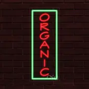 NEW "ORGANIC" w/BORDER VERTICAL 30x12x1 INCH LED FLEX WINDOW INDOOR SIGN 31605