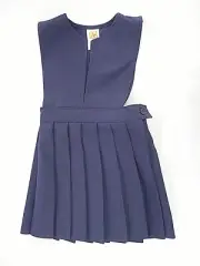 Girls A+ Navy Blue V-Slit Knife Pleat Uniform Dress Regular & 1/2 Sizes 3-16 1/2