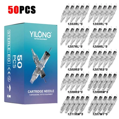 50/20PCS MIX Tattoo Cartridge Needles Disposable Sterile for Tattoo Pen Machine