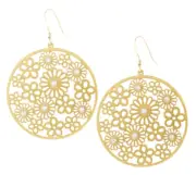 Brighton Posey Disc French Wire Brushed Gold Earrings NWT $88