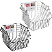 2x Boxsweden 28cm Wire Stackable/Stacking Fruits/Veggies Storage Basket Asst.