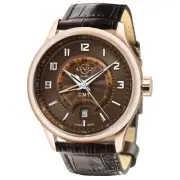 Gv2 By Gevril Men's 42305 Giromondo Brown Dial Brown Leather Date Swiss Watch
