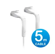 UniFi Patch Cable 5m White, Both End Bendable to 90 Degree, RJ45 Ethernet Cable, Cat6, Ultra-Thin 3mm Diameter U-Cable-Patch-5M-
