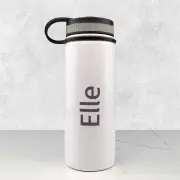 Scripted Name White Sports Bottle