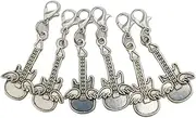 [TARAKI] 6Pcs Ancient Silver Guitar Planner Charm, Music Zipper Charm, Zipper Pull, Purse Charm, Stitch Marker, Planner, Accessories, Alloy Steel, No Gemstone