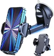 TOPK Mobile Phone Holder Car 2023 Upgraded Version Universal Mobile Phone Holder Car 3 in 1 Car Mobile Phone Holder Ventilation & Strong Suction Cup Holder for iPhone Samsung Huawei etc