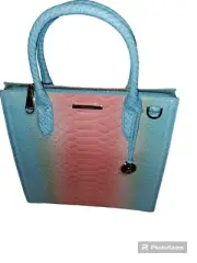 Brahmin Daylily Volute Caroline Satchel blue pink NWT $415