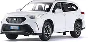 Toy Model Car 1:32 for Crown Diecast Alloy Sound-Light Vehicle for Boys Kids, Metal Pull Back Toy Car with Door Open Pull Back for Gift Kids Boys (White)