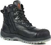 [CANURA WORK] Boots Safety Boots Zip Side Anti Penetration Leather Black