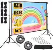 Aumerage Projector Screen with Stand, Outdoor Indoor 120 inch Projection Screen