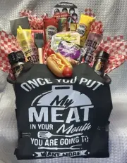 Backyard cookout gift basket-outdoor grilling-BBQ- grill utensils-for him