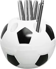 Pen Organizer for Desk - Soccer Pen Holder Multipurpose Desk Pen Organizer | Practical Pen Storage Containers Pencil Desk Holder for Pencils Erasers Makeup Brushes