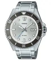 Casio Analog Stainless Steel Silver Dial Quartz MDV-107D-7AV 200M Mens Watch