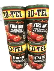 Rotel Xtra Hot Diced Tomatoes with Ghost Peppers 10 oz (4 Cans) Free Shipping