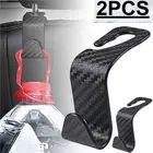 Car Back Seat Bag Handbag Hooks Storage Headrest Hanger Hooks Accessories Black