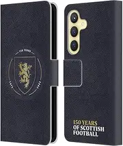 Head Case Designs Officially Licensed Scotland National Football Team Crest 150 Years Leather Book Wallet Case Cover Compatible with Samsung Galaxy S24 5G