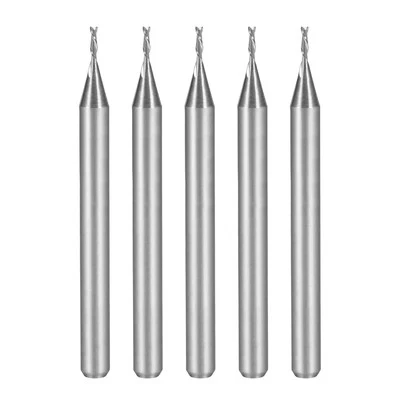5PCS 1/8" Shank 0.8mm x 3mm Carbide End Mill Cutter CNC Router Bits 2 Flutes