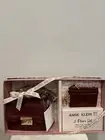 Anne Klein 3 Pc Set Mini Push Lock Bag,convertible Chain Strap,card Case Bordeau
