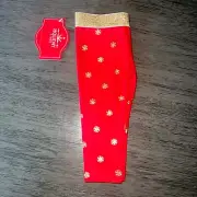 NWT Holiday Time Baby & Toddler Red with Gold Snow Flakes Christmas Leggings