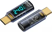 USB C Adapter, 40Gbps 8K 60Hz USB C Male to Female Extension Adapter with Digital Power Meter Display, 240W PD 3.1 Fast Charging Type C Adapter for External Hard Drives,Docking Stations,Game Consoles