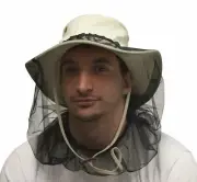 Misty Mountain Canvas Bosun Sun Hat with Mosquito Heat Net Sizes M-XL