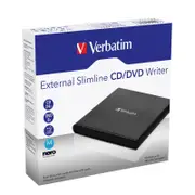 Verbatim External Slimline CD/DVD Reader, Writer, Burner, Player, Ultra Portable on the Go, Notebooks