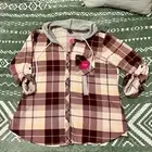 Justify Hooded Plaid Button Down Shirt Jacket JR Plus 1X NWT