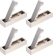 PRETYZOOM 4pcs Folding Wall Hook, Retractable Matte Wall Mount Hanging Hooks, Invisible Folding Hooks for Coat Bags Backpack Towel (Silver)