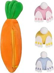 Yunhgft Easter Carrot Bunnies Toy Set Home Decor Party Favors with Zipper Pouch