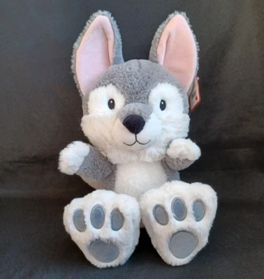 G by GUND Silly Pawz Husky Wolf Dog Stuffed Plush Animal Gray White 13” New