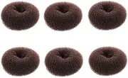 6 PCS Extra Small Hair Bun Maker for Kids, Chignon Hair Donut Sock Bun Form for Girls, Mini Hair Doughnut Shaper for Short and Thin Hair (Small Size 2.4 Inch) (Dark Brown)