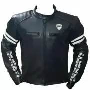 Ducati Black & white Motorcycle Leather Riding Jacket Motorbike Racing Jacket