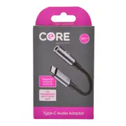 Core Essentials 3.5mm Jack to Type-C Audio Adaptor Aux Stereo Converter Black