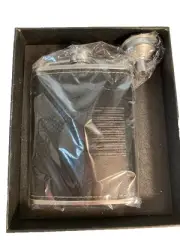 Stainless Steel Flask 8oz Black American Flag in Collectors Box w/ Funnel
