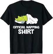 [X.Style] Sleeping Alligator Pajama Napping ds1477 T-Shirt Black