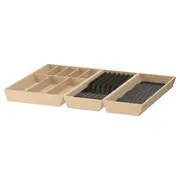 UPPDATERA cutl tray/trays w knife+spice racks, light bamboo, 72x50 cm