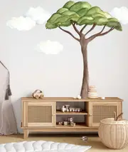 Jungle Tree Wall Decal Australian Design Hand Painted Peel & Stick, Removable Wall Decal. Nursery, Kids Playroom, Kids Teens Bedroom