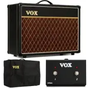 Vox AC15C1 1 x 12-inch 15-watt Tube Combo Amp with Cover and Footswitch Bundle